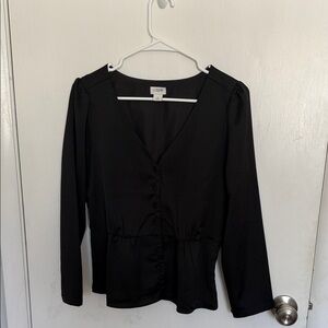 J. Crew Women's Black V-Neck Blouse